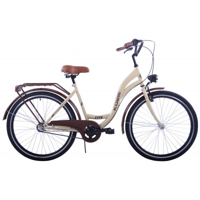 Mestský bicykel 28" Kozbike K23 3 prevodový Krémovo - hnedý
